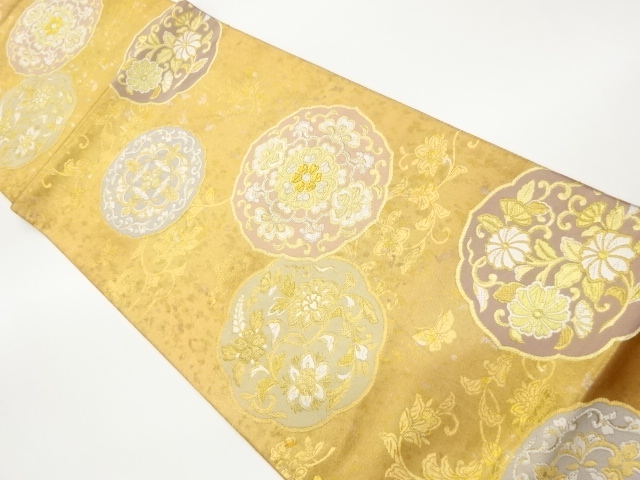 JAPANESE FUKURO OBI / WOVEN FLOWER CREST